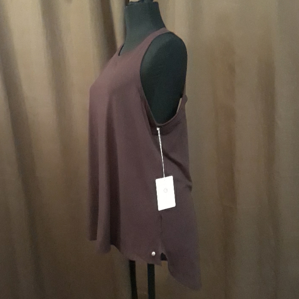 YOGA Well Calm Keyhole tie-back mesh tank Work Out Top Shirt NEW Large Port - Picture 6 of 9